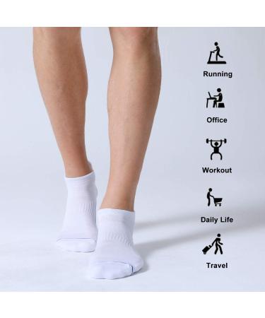 FITRELL Men's 6 Pack Ankle Running Socks - White Blue, Sizes 7-9 - Cushioned Athletic Sports Socks - Buy Online on SooperMarket.com