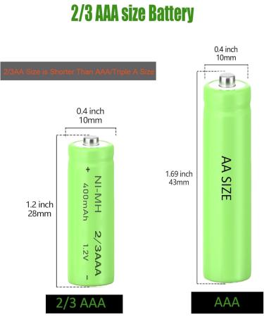 1.2V 400mAh NiMH Rechargeable Batteries - 12 Pack Button Top for DIY LED Solar Lights | International Shipping Available - Buy Online on SooperMarket.com