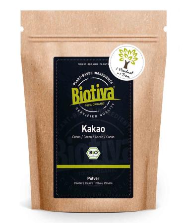 Kocao powder organic 300g - 100% pure cocoa powder heavily de -oiled (11% fat) - without sugar - without additives - the highest quality Biotiva quality - bottled and controlled in Germany - Biotiva 300 g (1 Pack)