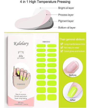 Kalolary Gel Nail Polish Strips Nail Gel Art Sticker Waterproof Full Nail Wraps Decal Sets with Scissors Nail File and Stick for Women Girls Nail Art Decor (UV/LED Lamp Required)-2 - Buy Online on SooperMarket.com
