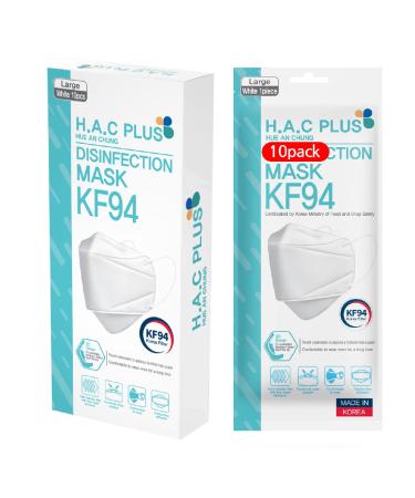 KF94 Face Mask for Adult Protective Mask H.A.C PLUS - 10 Pack