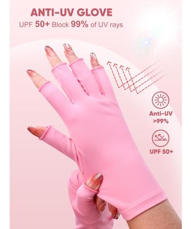 Subay UV Gloves for Nail Lamp - UPF50+ Protection for Manicures - Pink - Buy Online on SooperMarket.com