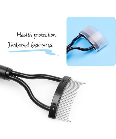 Eyelash Brush Eyelash Comb Eyebrow Brush Eyelash Separator Mascara Applicator Eyelash Definer with Comb Cover Designed Cosmetic Brushes Tool/51 Black - Buy Online on SooperMarket.com