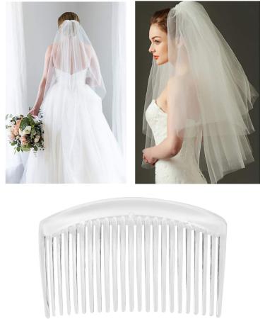 28 Pack Clear White Small Plastic Hair Side Comb With Long Teeth Hairpins Grips Barrettes Clamps Bows for Women Bridal Wedding Veil Decorative Headpiece Freach Twist Updo Bun Accessories - Buy Online on SooperMarket.com