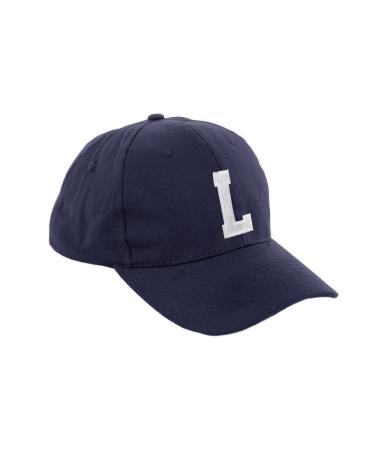 Morefaz Unisex Boys Girls Cap Baseball Cap Navy Blue Hat Children Cap Alphabet AZ TM (L)