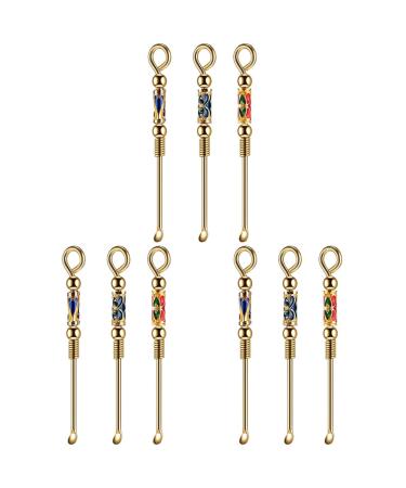 9pcs Sand Curette Tools Cleansing with Earpicks Tool Home Kitchen Relief for Pendant Supplies Spoons Retro Key Adults Removers Care Salts Scoops Filling Men Copper