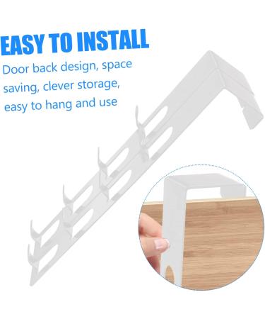 Baluue Towel Holder 2pcs Door Hook Wall Coat Hanger Christmas Wreath Metal Clothes Rack Hooks for Hats Door Hangers for Clothes Hanger 29.5X5CM White - Buy Online on SooperMarket.com