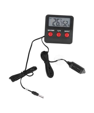 Humidity Temperature Sensor Accurate Small Real Time Display Electronic Thermometer Hygrometer Light Digital with External Probe for Pet for Reptile