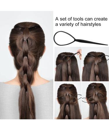 NAIHOD 2 Sets Tail Hair Tool - DIY Hair Loop Styling Set for French Braiding and Ponytails - Buy Online on SooperMarket.com