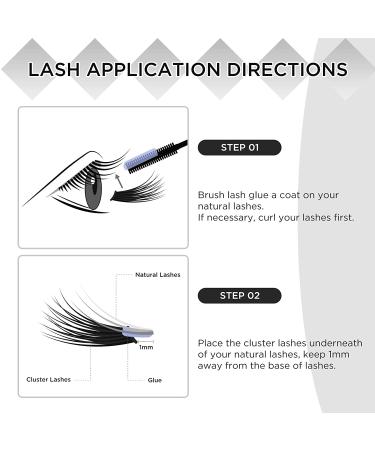 LASHVIEW Cluster Lashes - DIY 3D Eyelash Extensions, Reusable, Black, Super Thin Band, 24 Criss Cross Mix - Buy Online on SooperMarket.com