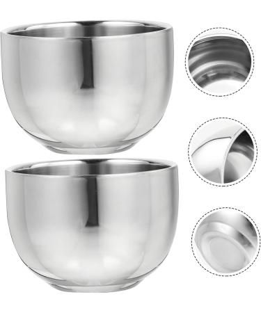 Angoily 6-Pack Stainless Steel Shaving Soak Soap Mixing Bowl - Perfect Gift for Men s Razor Shaving Foam - Durable Ceramic Shell - 7.4x7.4cm - Buy Online on SooperMarket.com