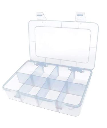Xiaoyztan Hard Plastic 8-Grid Case with Removable Dividers for Candies Snacks Electronics Jewelry Small Parts 8 Grids Maximum A