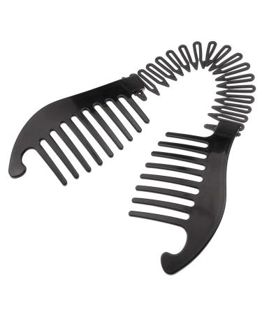 Xiton Flexible Plastic Hair Comb & Banana Clip - Stylish Ponytail Tool for Women & Girls - Perfect for DIY Hairstyles (Black) - Buy Online on SooperMarket.com