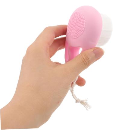 Shop Housoutil Soft Fur Cleansing Makeup Brush Scrubber - Exfoliating Facial Brush for Women - Pink Face Scrubber & Cleanser for Radiant Skin - Buy Online on SooperMarket.com