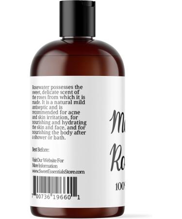 Premium Organic Moroccan Rose Water - 4oz | 100% Pure & Food Grade | Hydrating & Rejuvenating Face & Neck | Imported from Morocco | Rich in Vitamins A & C - Buy Online on SooperMarket.com