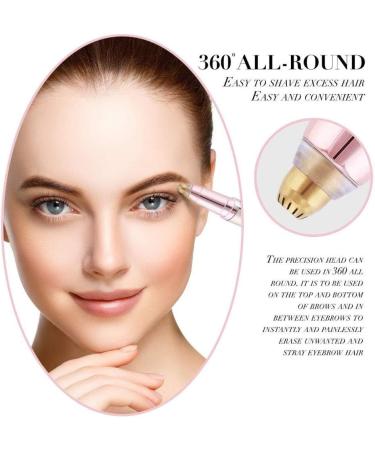 Buy Eyebrow Hair Remover with LED Light - Rechargeable Electric Precision Trimmer for Women - Painless Portable Razor in Rose Gold - Flawless Hair Removal for Lips Nose & Chin - Buy Online on SooperMarket.com