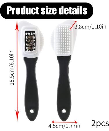 2Pcs Premium 4 Sided Suede Brush for Shoes - Multipurpose Matte Leather Care Tool for Stain Removal and Cleaning Shoes/Boots - Buy Online on SooperMarket.com