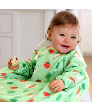 Bibetta Wipeezee Premium Waterproof Coverall Bib for Baby | Eco Friendly Durable Bib for Highchair Feeding | Bunny & Veg Design | 6m+ Boy/Girl - Buy Online on SooperMarket.com