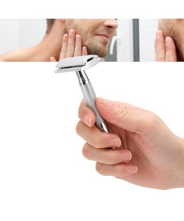 Premium Long Handle Safety Razor with Removable Head - Comfortable Washable Zinc Alloy Non-Slip Design for Men | Perfect for Travel & Home Use - Buy Online on SooperMarket.com