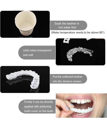 Derlen False Teeth Temporary Repair Kit - 2 Pairs of Top & Bottom Lightening Dentures for Men & Women | Easy-to-Use Braces - Buy Online on SooperMarket.com