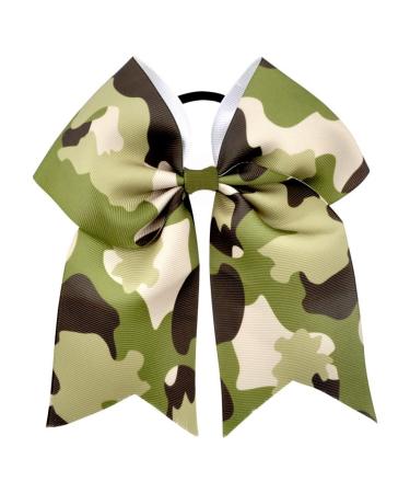 Green Camouflage Tye Dye Cheer Bow Ponytail Holder - PHB03 - Buy Online on SooperMarket.com