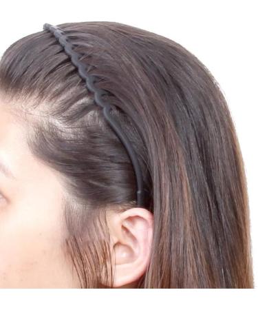 1PC Unisex Wavy Headband Black Hair Band Spring Wavy Metal Hair Band with Long Teeth Hairhoop Sports Headband Headwear Accessories Black 1pc - Buy Online on SooperMarket.com