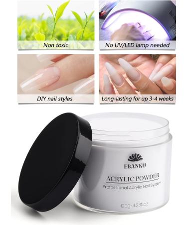 120g Clear Acrylic Powder by EBANKU - Professional Large Capacity Nail Extension Powder for Long-Lasting Nail Art - No Lamp Needed - Buy Online on SooperMarket.com