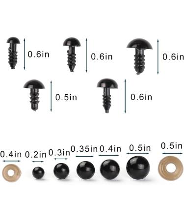 100PCS Solid Black Eyes with Washers for DIY Puppet & Plush Animal Making - Buy Online on SooperMarket.com