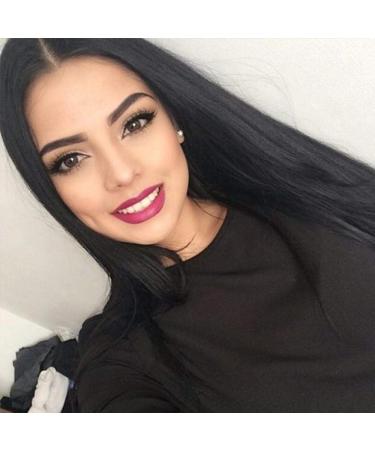 Shop European & American Long Straight Black Chemical Fiber Wigs | Dark Brown Headgear - Buy Online on SooperMarket.com