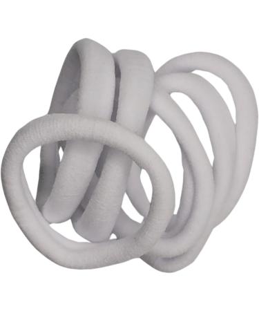 White Jersey Endless Snag Free Hair Bobbles Hair Elastics Hair Bands for Women Girls by Glitz4Girlz - Buy Online on SooperMarket.com