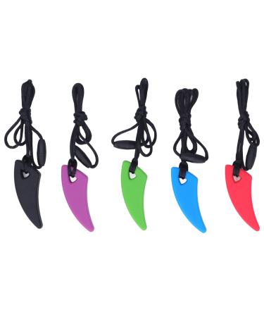 Sensory chewing chain 5 pieces fear relief oral motor aids for autism bite ring with a safe silicone chew chain