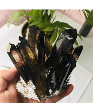 400-500g Hot Quartz Cluster Natural Cairngorm s Flowers Smoky Quartz ClusterCan be Used for HOMEZHOU