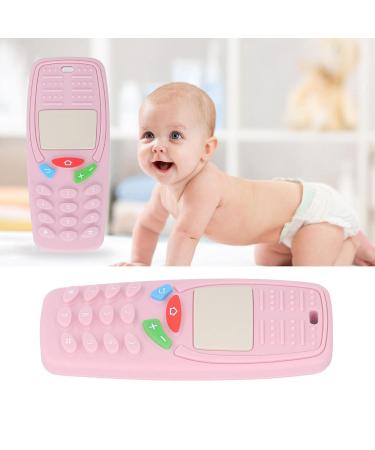 Silicone Infant Teething Toy - Mobile Phone Shaped Funny Chew Toy (Light Pink) - Buy Online on SooperMarket.com