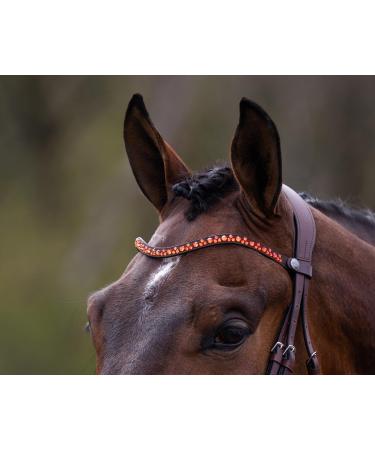 Buy Netproshop Leather Forehead Straps - Eldorado Wave Shape with Rhinestones - COB Size - Brown Flame Color - International Shipping Available - Buy Online on SooperMarket.com