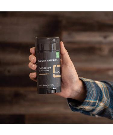 Every Man Jack Sandalwood Natural Deodorant Twin Pack - 3oz x 2 Sticks | Aluminum-Free, Paraben-Free, Phthalate-Free, Dye-Free | Certified Cruelty-Free Formula - Buy Online on SooperMarket.com