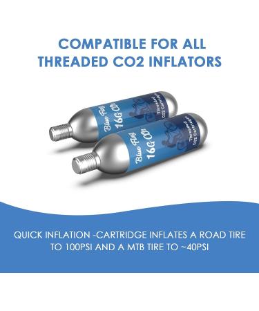 BLUE FLAG 16g Threaded CO2 Cartridges - 5 Pack for Bike Tire Inflators & Pumps | Quick Air Refill for MTB & Road Bikes - Buy Online on SooperMarket.com
