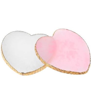 WLLHYF Resin Nail Art Palette - 2Pcs Golden Edge Heart-Shaped Mixing Palettes for Nail Art Painting and Cosmetic Mixing - Buy Online on SooperMarket.com