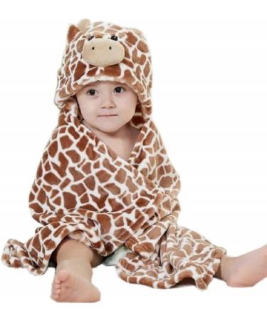 Gneliwm Baby Hooded Blanket Swaddle Wrap | Soft Plush Bath Towel for Newborns, Infants, and Toddlers - Brown - Buy Online on SooperMarket.com