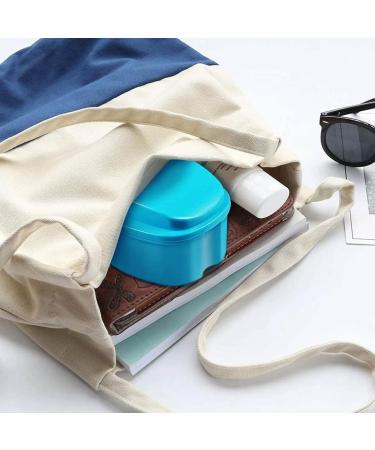 Retainer Case Portable Denture Box Easy-Clean Orthodontic Case Dental Braces Storage for Invisible Aligner False Teeth Container Mouth Guard Case Retainer Cleaner Holder (Dark Blue) - Buy Online on SooperMarket.com