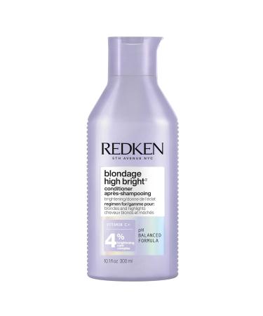 Redken Blondage High Bright Conditioner | Brightens and Lightens Color-Treated and Natural Blonde Hair Instantly | Infused with Vitamin C 10.1 Fl Oz (Pack of 1)