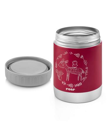 Reer stainless steel warming box ColourDesign for baby food with practical anti-slip base 300ml berry red 90412