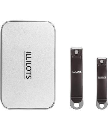 Durable Sharp Nail Clippers Set with Built-in Nail File | Matte Gray | Includes Tin Case - Buy Online on SooperMarket.com