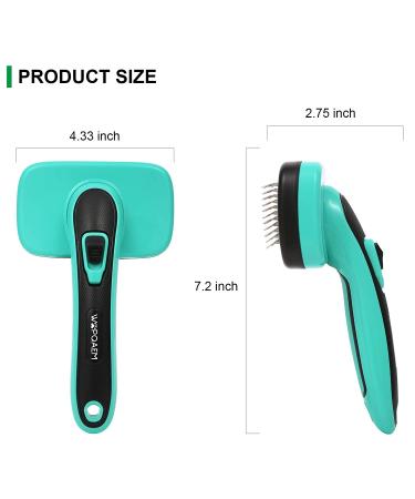Self Cleaning Slicker Brush for Pets - Remove Loose Hair, Fur, Mats, and Tangled Hair - Ideal for Dogs, Cats, and Rabbits - Aqua Green - Buy Online on SooperMarket.com