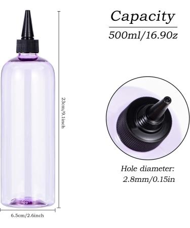 Yebeauty Clear Purple Hair Color Applicator Bottle 2 Pack - 500ml Hair Dye Bottles with Twist-On Cap for Precise Application | International Shipping Available - Buy Online on SooperMarket.com