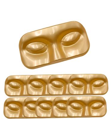 10Pcs Face-Shaped Eyelash Trays Portable Empty Lash Packaging Box for False Eyelashes Durable PVC Storage Care Box Gold
