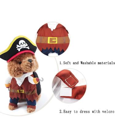 DELIFUR Medium Pirate Dog Costume - Pirates of the Caribbean Style for Dogs & Cats | International Shipping - Buy Online on SooperMarket.com