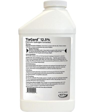 TiaGard 12.5% Tiamulin Liquid Concentrate 1000mL + 6 Oral Syringes - Antibiotic Respiratory Solution for Chickens - Chicken Flock Survival Kit - Buy Online on SooperMarket.com