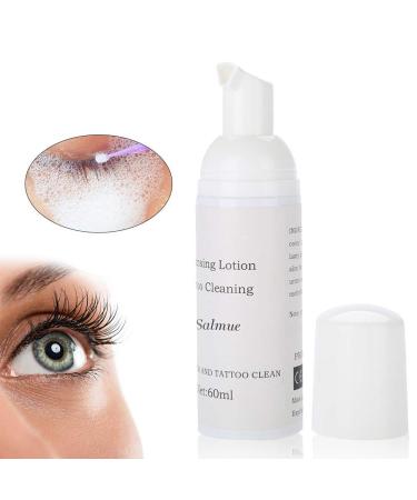 Eyelash Cleaner Eyelid Cleanser 60ml Foam Cleaner Eyelash Extension Makeup Remover Tool Eyelash Extension Eyelash Wash Sprayer Oil Free Vegan suitable for allergy sufferers
