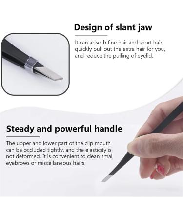 Tweezers Professional Stainless Steel Slant Tip Hair Removal Eyebrow Tweezers Makeup Useful Hand Tool Precision Tweezers Set - Buy Online on SooperMarket.com