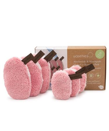 waschies Washable make-up removal and cleaning pads reusable deep pore cleaning only with water skin-friendly hypoallergenic super soft "Ros Edition" set of 6 6 count (Pack of 1) ros